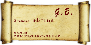 Grausz Bálint névjegykártya